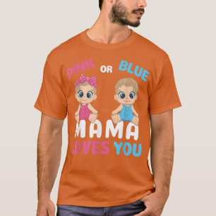 Camiseta Gender Reveal Funny Mama Loves You Matching Family