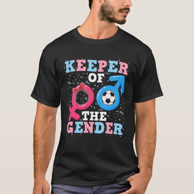 Camiseta Gender Reveal Keeper Of The Gender Parenthood Socc (Frente)