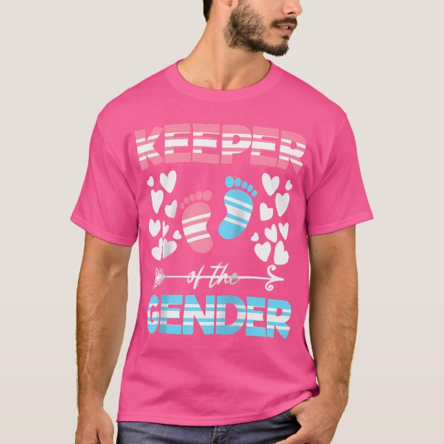Camiseta Gender Reveal Party Keeper Of The Gender 	 Basebal (Frente)
