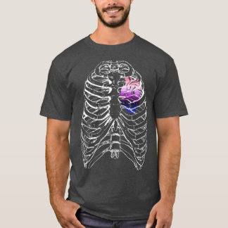 Camiseta Genderfluid Anatomical Heart Ribcage Queer Pride H
