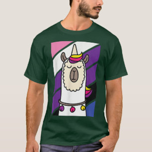 Camiseta Genderfluid Llama LGBT-Q Funny Alpaca Unicorn Prid