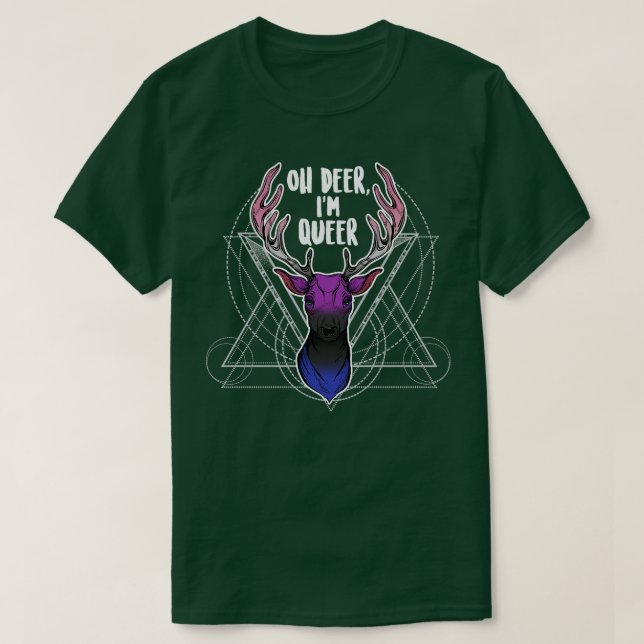 Camiseta Genderfluido Oh Deer Im Queer (Frente do Design)