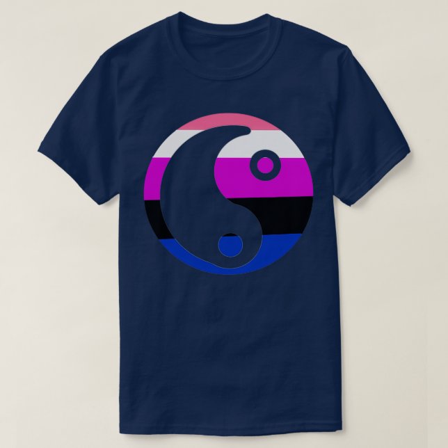 Camiseta Genderfluido Yin Yang (Frente do Design)