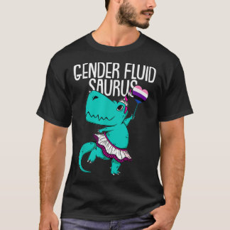 Camiseta Genderfluidsaurus LGBTQ Funny TRex Orn Orgulho A