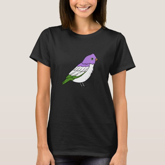 Camiseta Genderqueer Bird Genderqueer Pride (Frente)