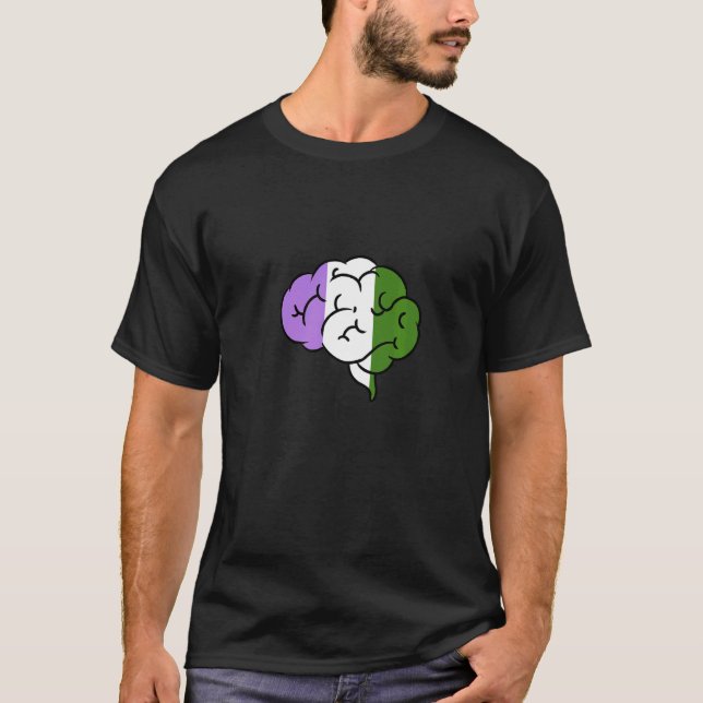 Camiseta Genderqueer Brain Genderqueer Pride (Frente)