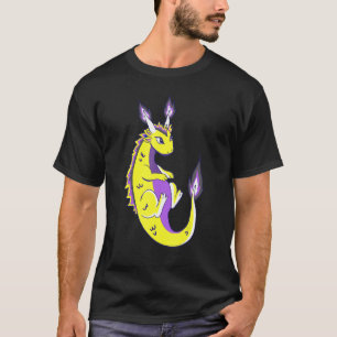 Camiseta Genderqueer de Orgulho Não Binário LGBTQ do Dragão