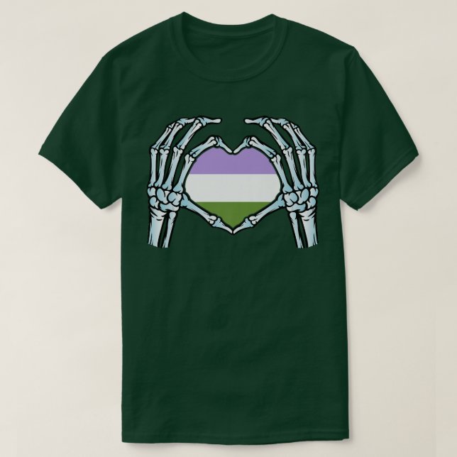 Camiseta Genderqueer  Gay Skeleton  Nonbinary Gender  (Frente do Design)