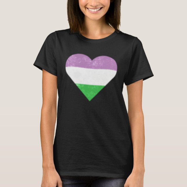 Camiseta Genderqueer Heart Minimalism (Frente)