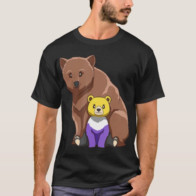 Camiseta Genderqueer Mama Bear Bonito Não Binário - Present (Frente)