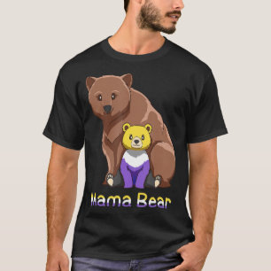 Camiseta Genderqueer Mama Bear Bonito Não Binário Presente