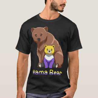 Camiseta Genderqueer Mama Bear Bonito Não Binário Presente 