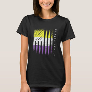 Camiseta Genderqueer Não Binário do Sinalizador Não Binário