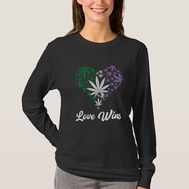 Camiseta Genderqueer Pride Flag Heart Leaf Genderqueer (Frente)