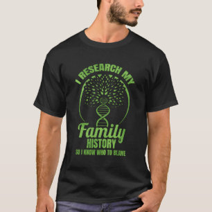 Camiseta Genealogista Pesquisa Minha História Familiar Gene