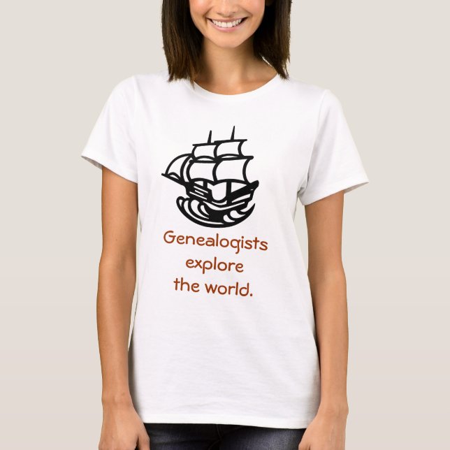 Camiseta - Genealogistas Explorar o Mundo (Frente)