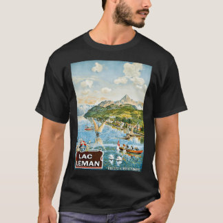 Camiseta Genebra Lago Lac Leman embarcações à vela Suiça