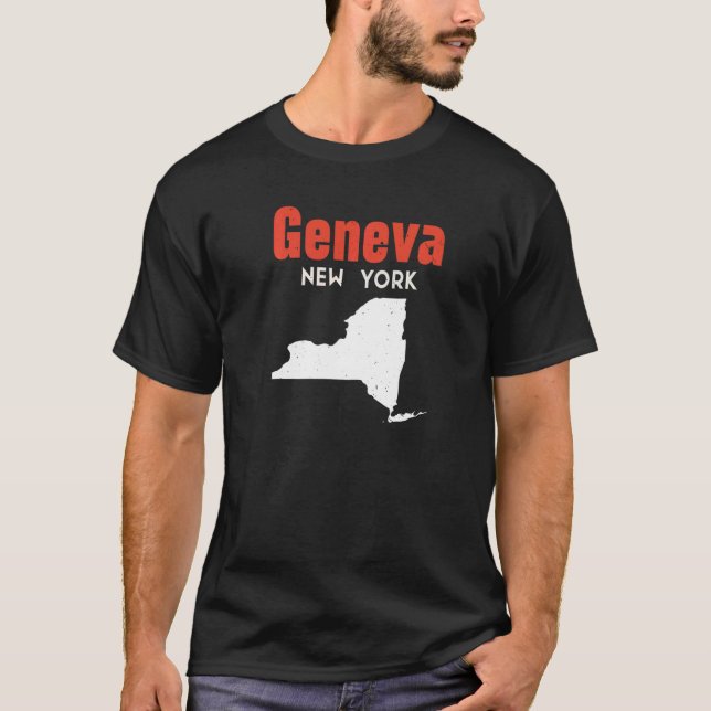 Camiseta Genebra Nova Iorque Estados Unidos, América Viagem (Frente)