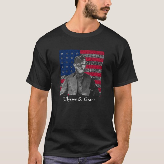 Camiseta General Grant e a bandeira americana (Frente)