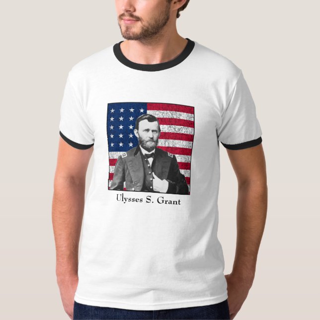 Camiseta General Grant e a bandeira americana (Frente)