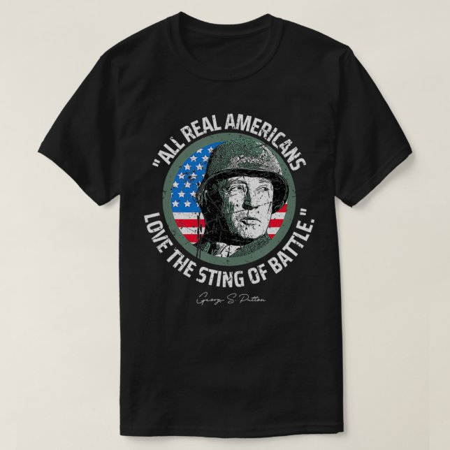 Camiseta General Patton Sting of Batalha PróTrump Política  (Frente do Design)