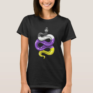 Camiseta Gênero Coisa do Orgulho Não Binário Lgbt Cobra Rép