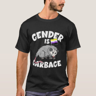 Camiseta Gênero É Lixo Bandeira LGBTQ Gênero-Fluido Não-Bin