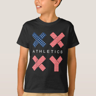 Camiseta Gênero Engraçado Genética Bandeira Americana Xx Xy
