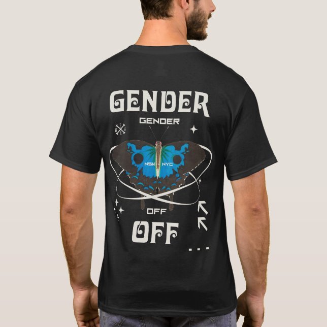 Camiseta Gênero fora da elipse BTF Escuro, Orgulho Não-Biná (Verso)