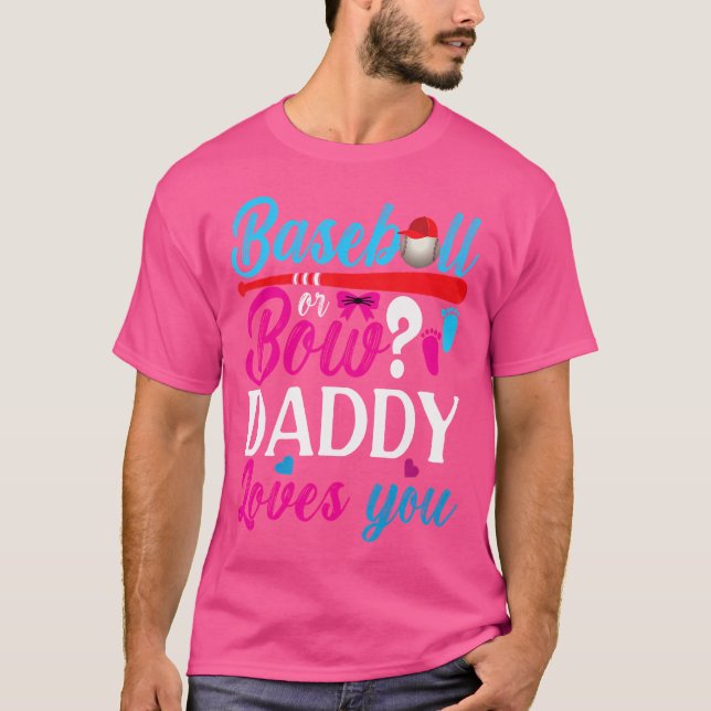 Camiseta Gênero Reveal Baseball Ou Pai Arco Te Ama Querida (Frente)