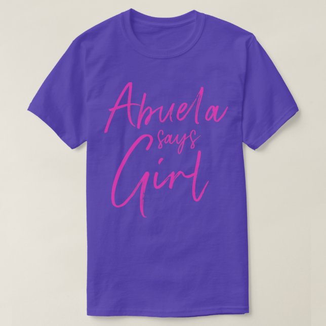Camiseta Gênero revela abuela diz que garota igualando o be (Frente do Design)