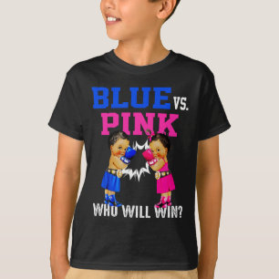 Camiseta Gênero Revela Azul Vs Rosa Bebês Étnico Boxin Bo
