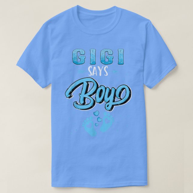 Camiseta Gênero revela Gigi diz "Boy baby correspondente da (Frente do Design)