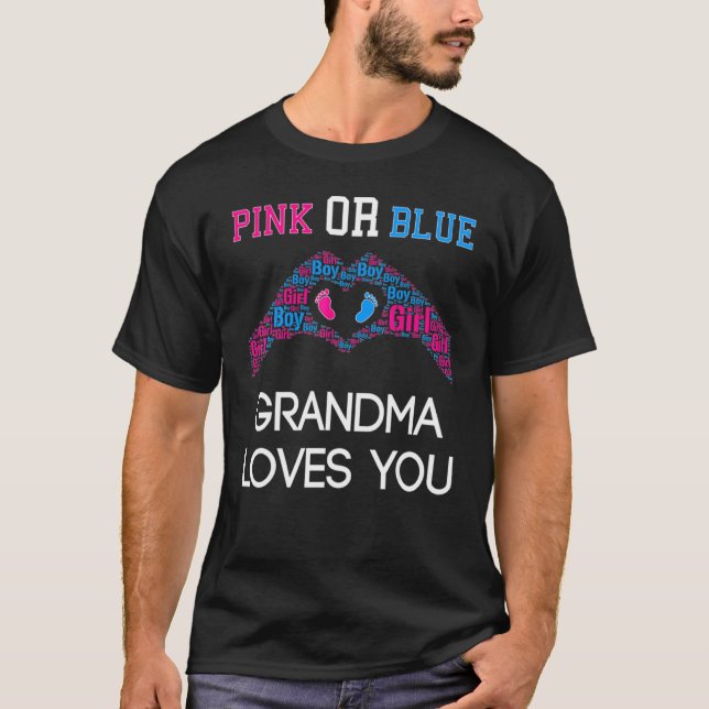 Camiseta Gênero Revela Gravidez Rosa Ou Azul Amores Da Avó (Frente)
