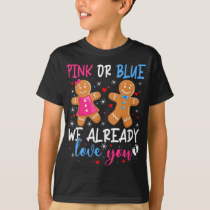 Camiseta Gênero Revela Pão De Gengibre Fresco Rosa Ou Azul