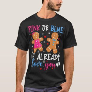 Camiseta Gênero Revela Pão De Gengibre Fresco Rosa Ou Azul