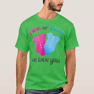 Camiseta Gênero Revela Rosa ou Azul Amamos Sua Família Bran