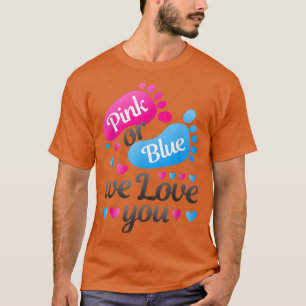 Camiseta Gênero Revela Rosa ou Azul Nós Te Amo Branco
