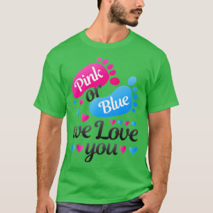 Camiseta Gênero Revela Rosa ou Azul Nós Te Amo Branco