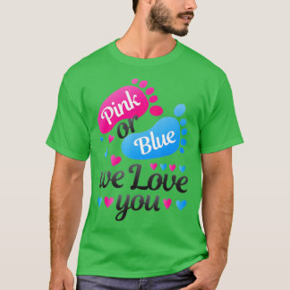 Camiseta Gênero Revela Rosa ou Azul Nós Te Amo Branco
