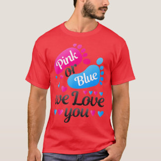 Camiseta Gênero Revela Rosa ou Azul Nós Te Amo Branco