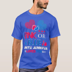 Camiseta Gênero Revela Rosa Ou Azul Tia Jennifer Ama Yo