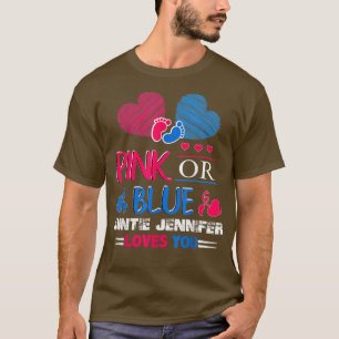 Camiseta Gênero Revela Rosa Ou Azul Tia Jennifer Ama Yo