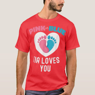 Camiseta Gênero Revela Tia Rosa Engraçada Ou Azul Te Ama Ba