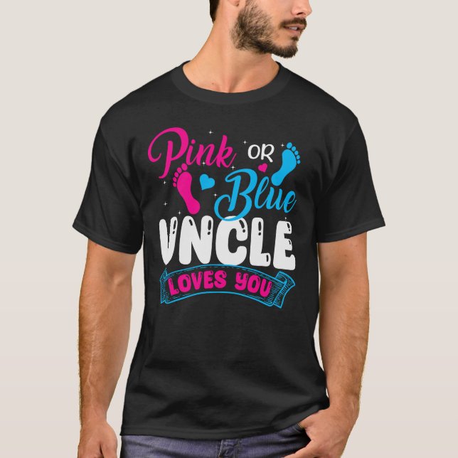 Camiseta Gênero Revela Tio Rosa Azul Tio Te Ama (Frente)