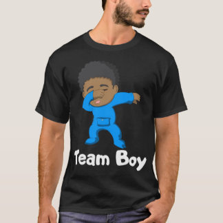 Camiseta Gênero Revelação de Festa Menino Borrando Negra