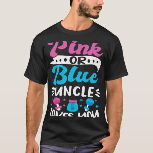 Camiseta Gênero Revelar Chá de fraldas Rosa Ou Azul Tio Lov