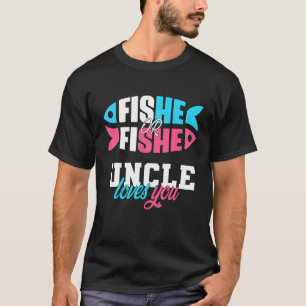 Camiseta Gênero Revele ideias fishe ou fishe Tio ama você