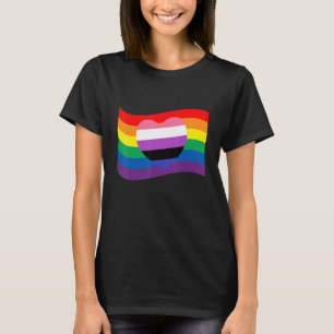 Camiseta Gênero Sinalizador Fluido Cardíaco Lgbtq Direitos