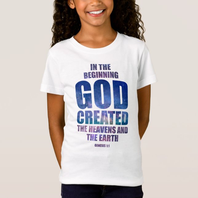 Camiseta Gênesis 1:1 No Universo Criado DEUS inicial (Frente)